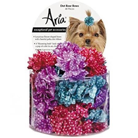 Aria Dot Rose Bows Canisters; 48 Piece